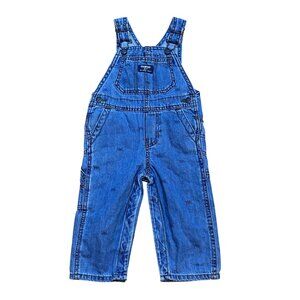 Oshkosh Bgosh Blue Denim Overalls 18M Adjustable Straps Side Pockets Toddler Boy